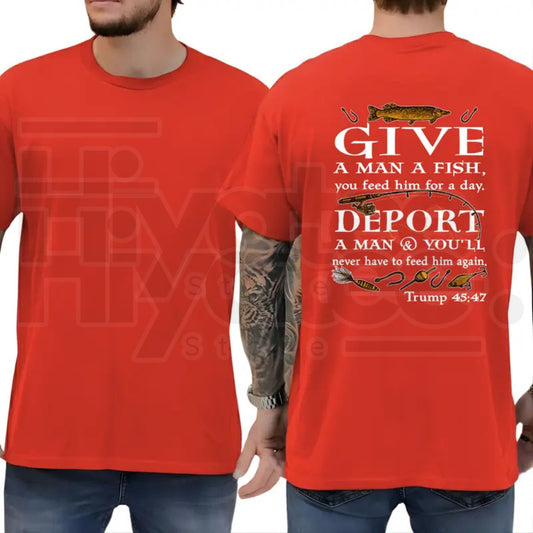 "Give A Man A Fish" – Funny Sarcastic Republican Political Top - Hiyatee