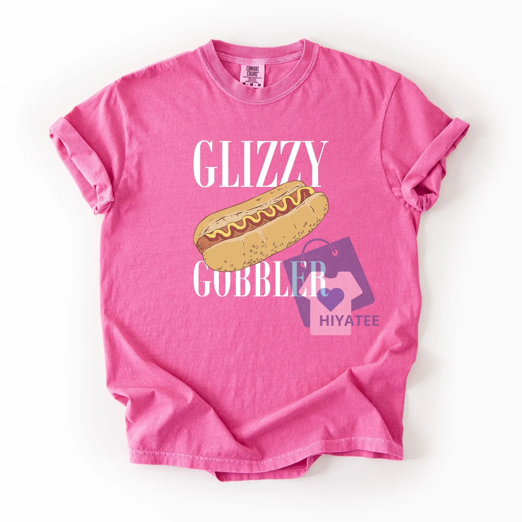 Glizzy Gobbler T-Shirt – Funny Hot Dog Meme Tee on Comfort Colors-Hiyatee