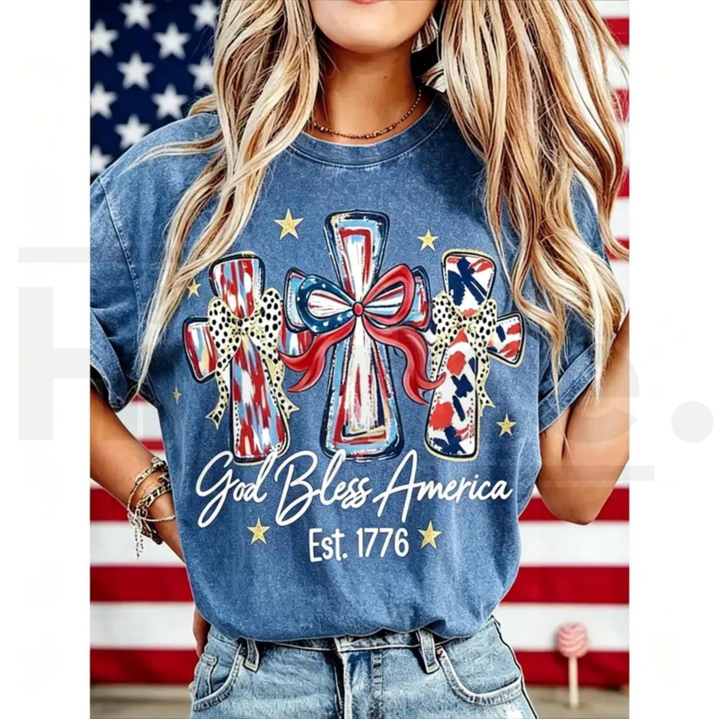 God Bless America Vintage T-Shirt – USA 250th Anniversary Washed Graphic Tee - Hiyatee