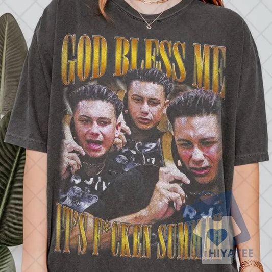 God Bless Me It’s F*cken Summah Shirt – Funny Retro 90s Summer Tee, Comfort Colors Bootleg Meme T-Shirt-Hiyatee