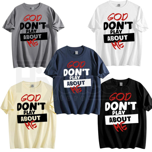 "God Don't Play About Me" Plus Size Trendy T-Shirt – Loose Cotton Inspirational Top - Hiyatee
