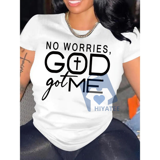 “God Got Me” Women’s Black T-Shirt – Faith-Inspired Casual Tee-Hiyatee
