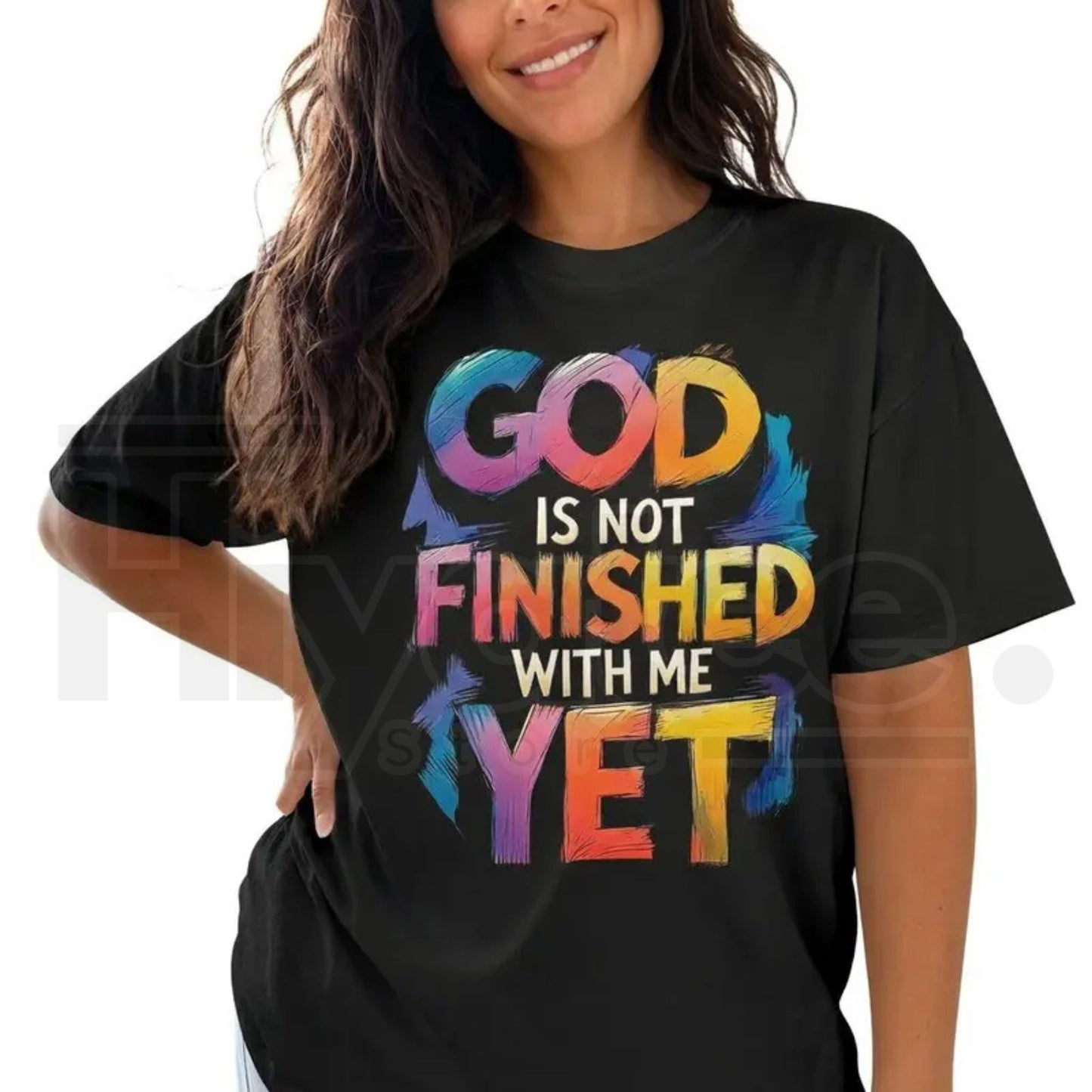 God Is Not Finished With Me Yet Faith Shirt – Christian Graphic Tee - Hiyatee