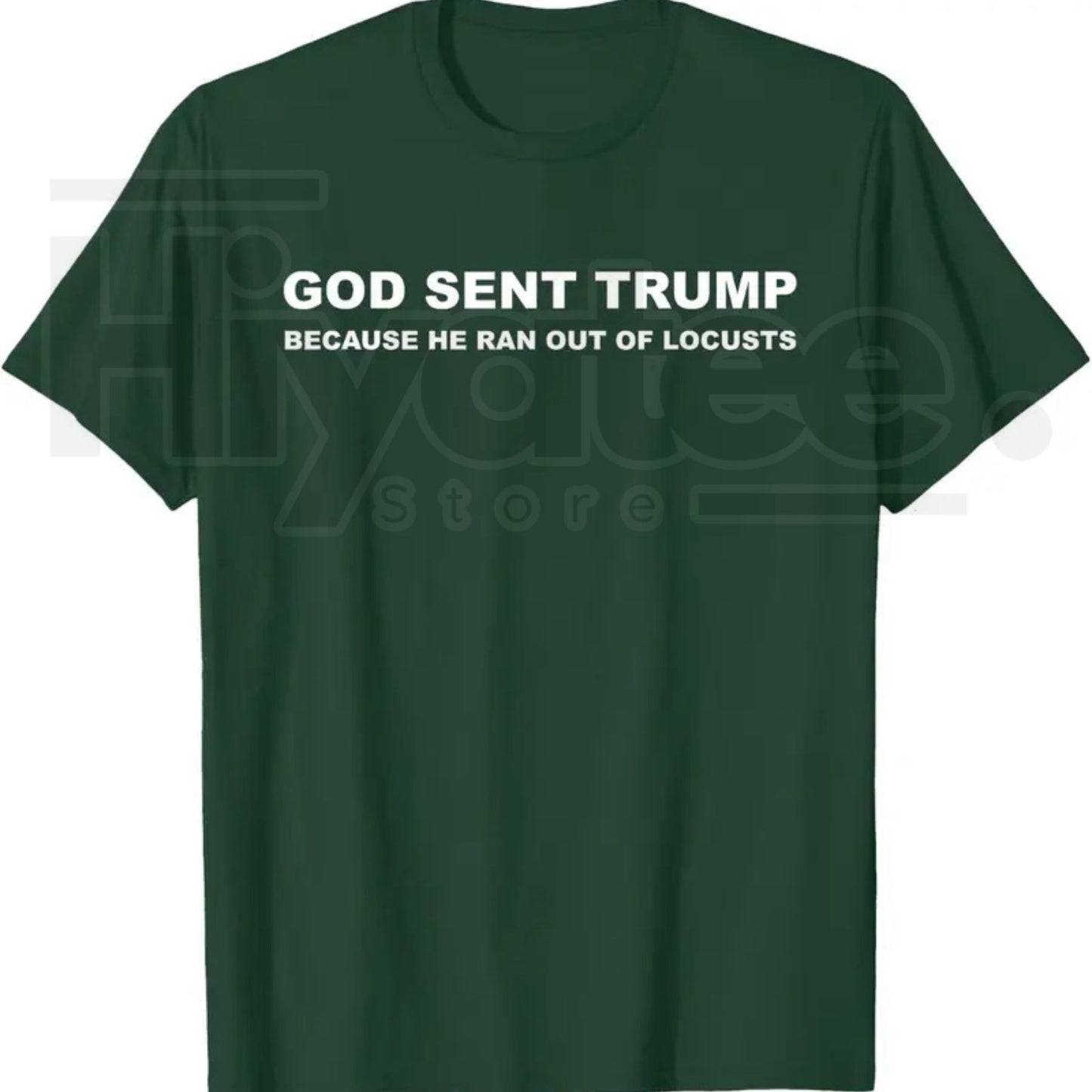 God Sent Trump Because He Ran Out of Locusts T-Shirt – Political Satire Graphic Tee - Hiyatee