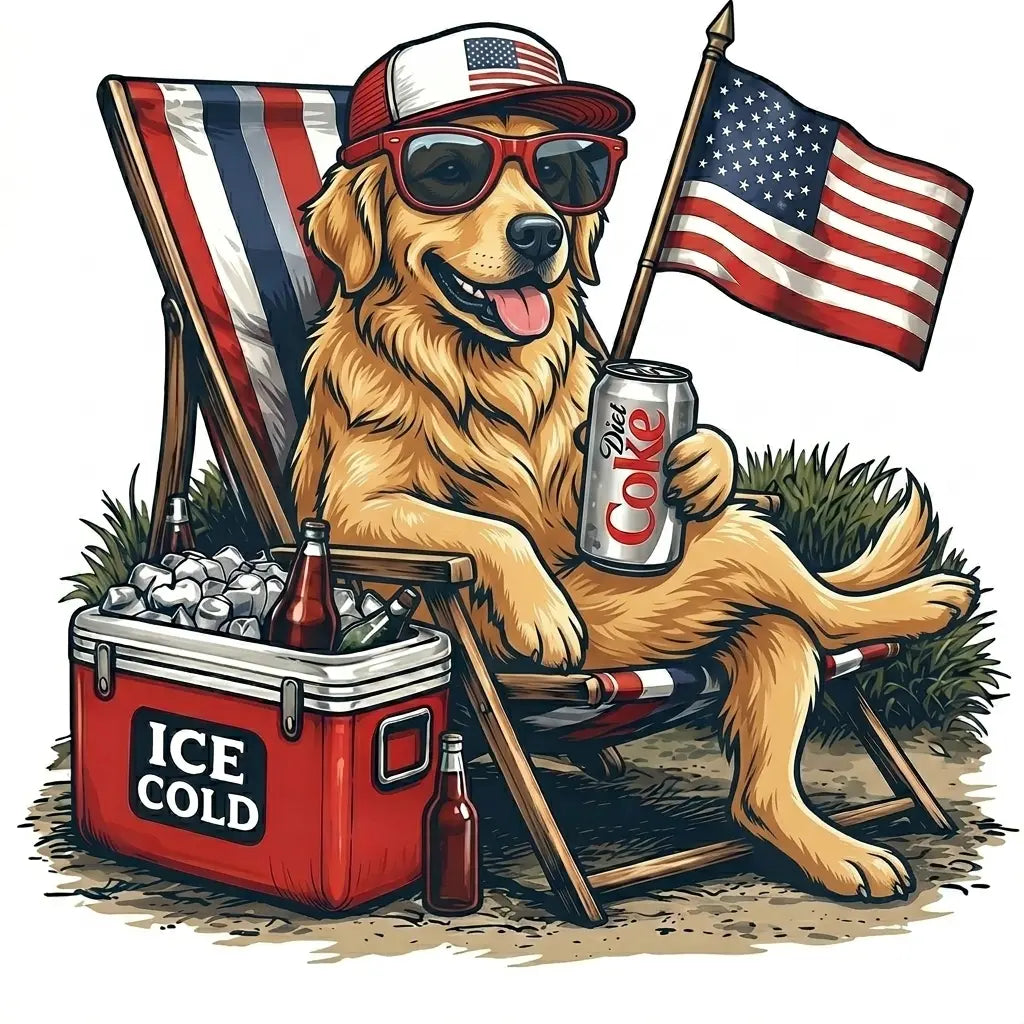 Comfort Colors® Funny 4th of July Dog Shirt – Retro Labrador Diet Coke Patriotic Tee
