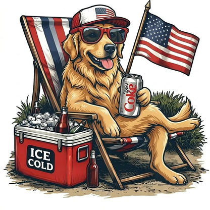 Comfort Colors® Funny 4th of July Dog Shirt – Retro Labrador Diet Coke Patriotic Tee