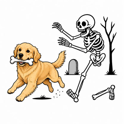 Comfort Colors 50+ Dog Breeds Halloween Skeleton Tee