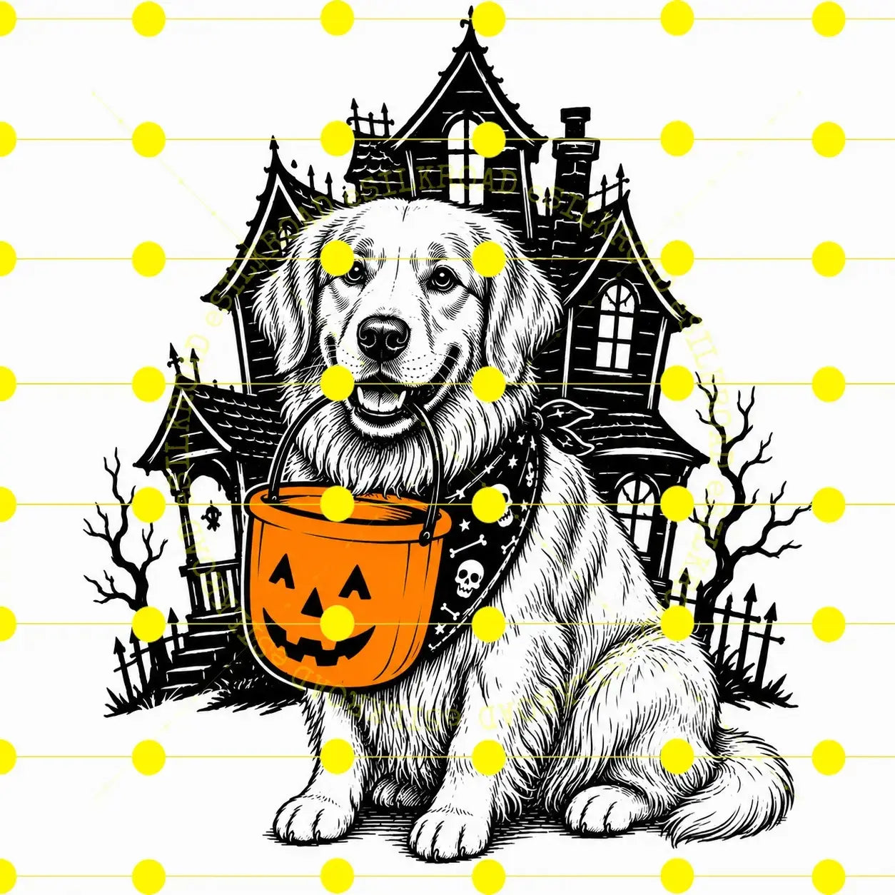 Comfort Colors 50 Dog Breeds Halloween T-Shirt Moss Pumpkin Candy Bucket Tee