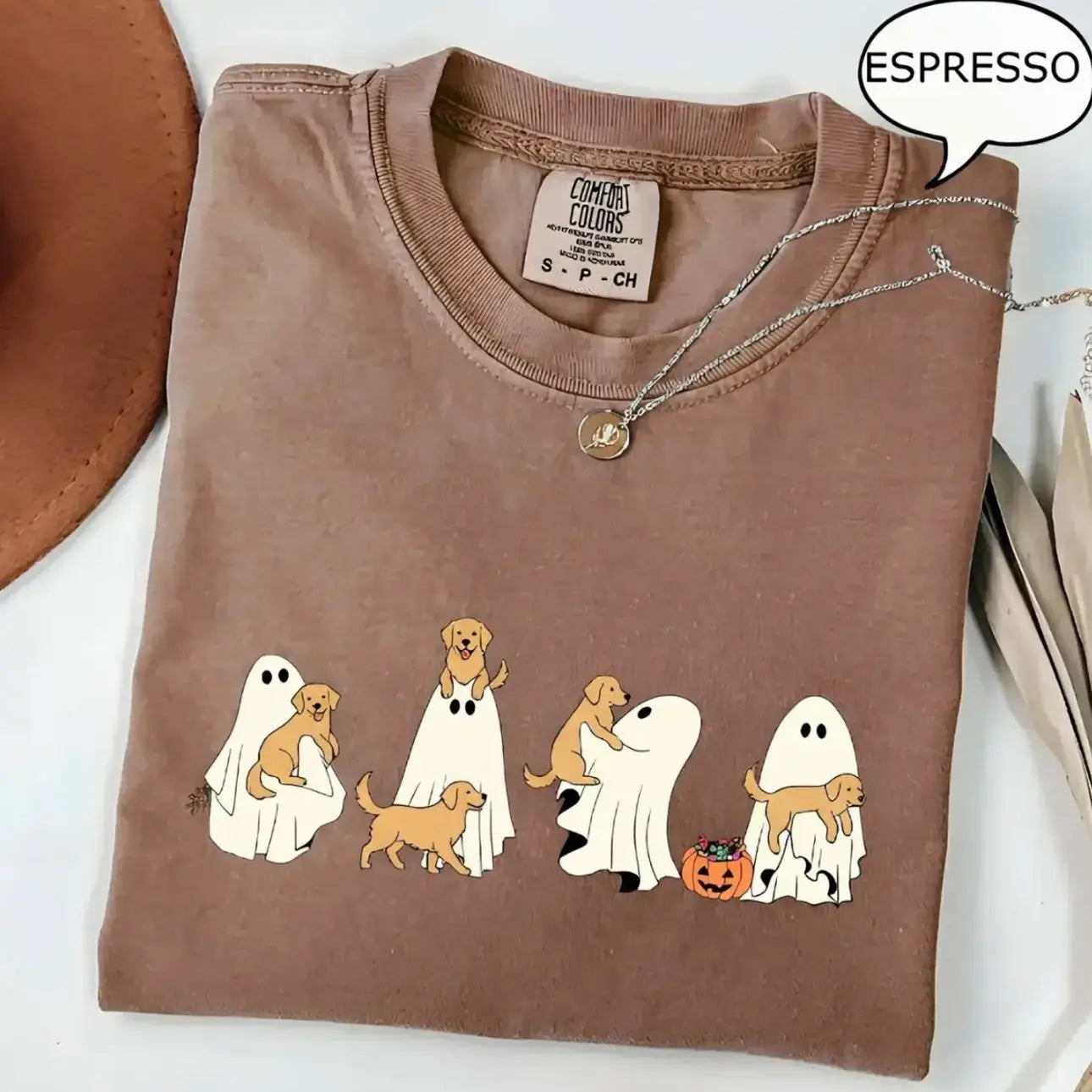 Comfort Colors Custom Dog Halloween Shirt Ghost Boba Tea Funny Dog Gift Tee