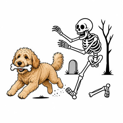 Comfort Colors 50+ Dog Breeds Halloween Skeleton Tee