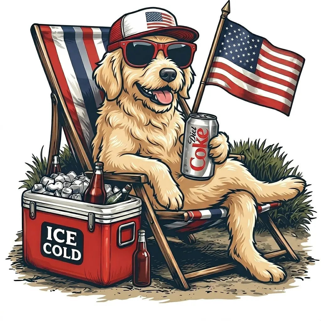 Comfort Colors® Funny 4th of July Dog Shirt – Retro Labrador Diet Coke Patriotic Tee