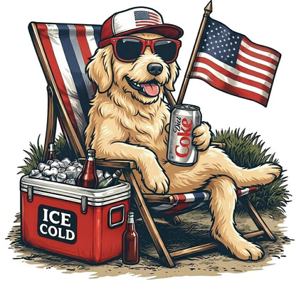 Comfort Colors® Funny 4th of July Dog Shirt – Retro Labrador Diet Coke Patriotic Tee