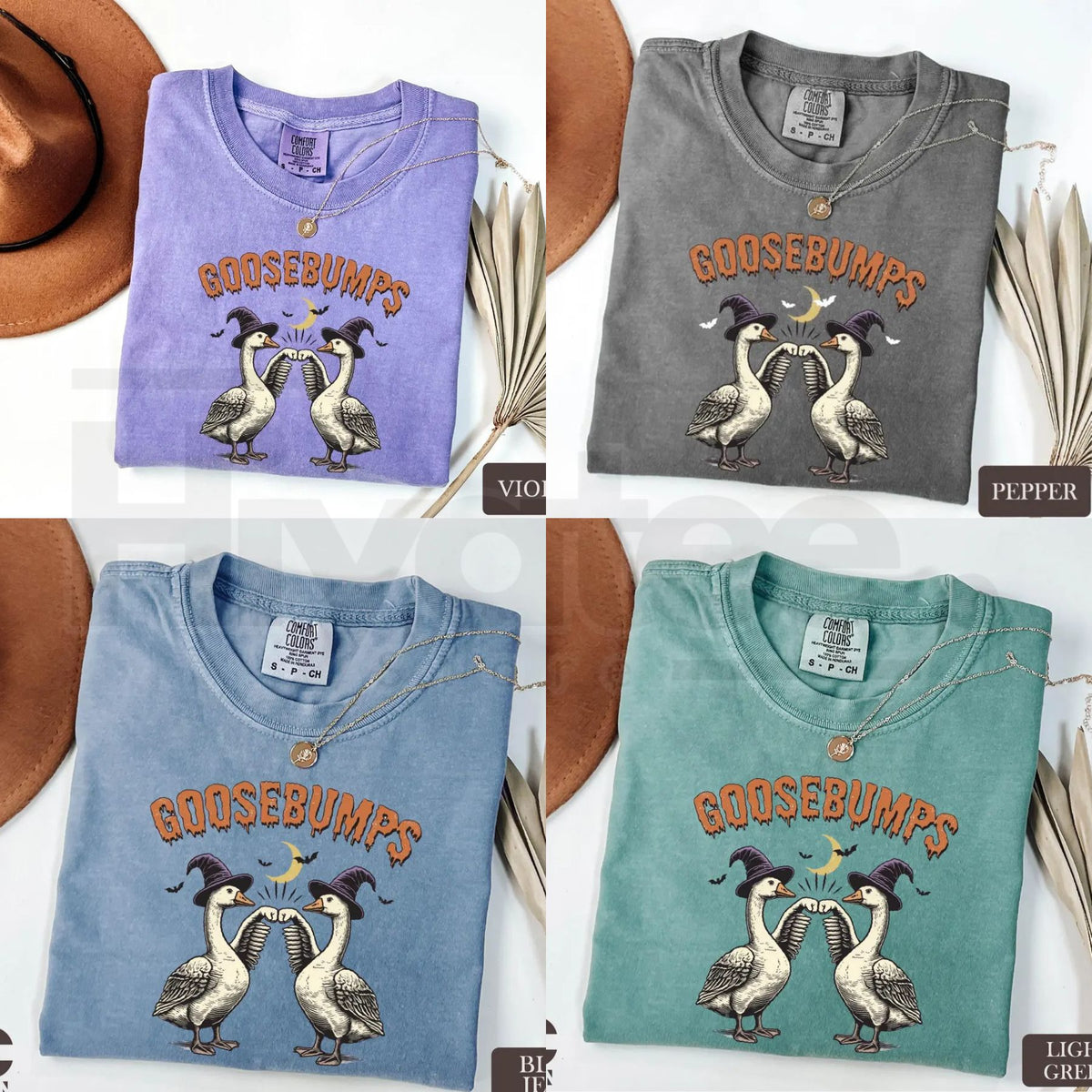 Goose Bumps Halloween Silly Goose Comfort Colors T-Shirt - Hiyatee