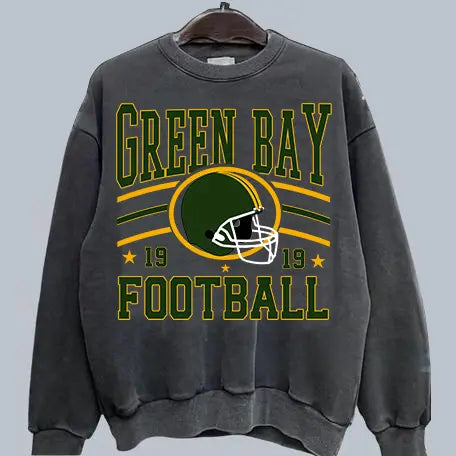 Vintage Team Football Oversized 90s Dark Heather Sweatshirt Retro Sport Tee