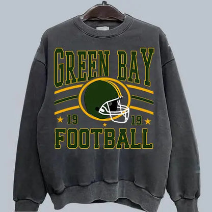 Vintage Team Football Oversized 90s Dark Heather Sweatshirt Retro Sport Tee
