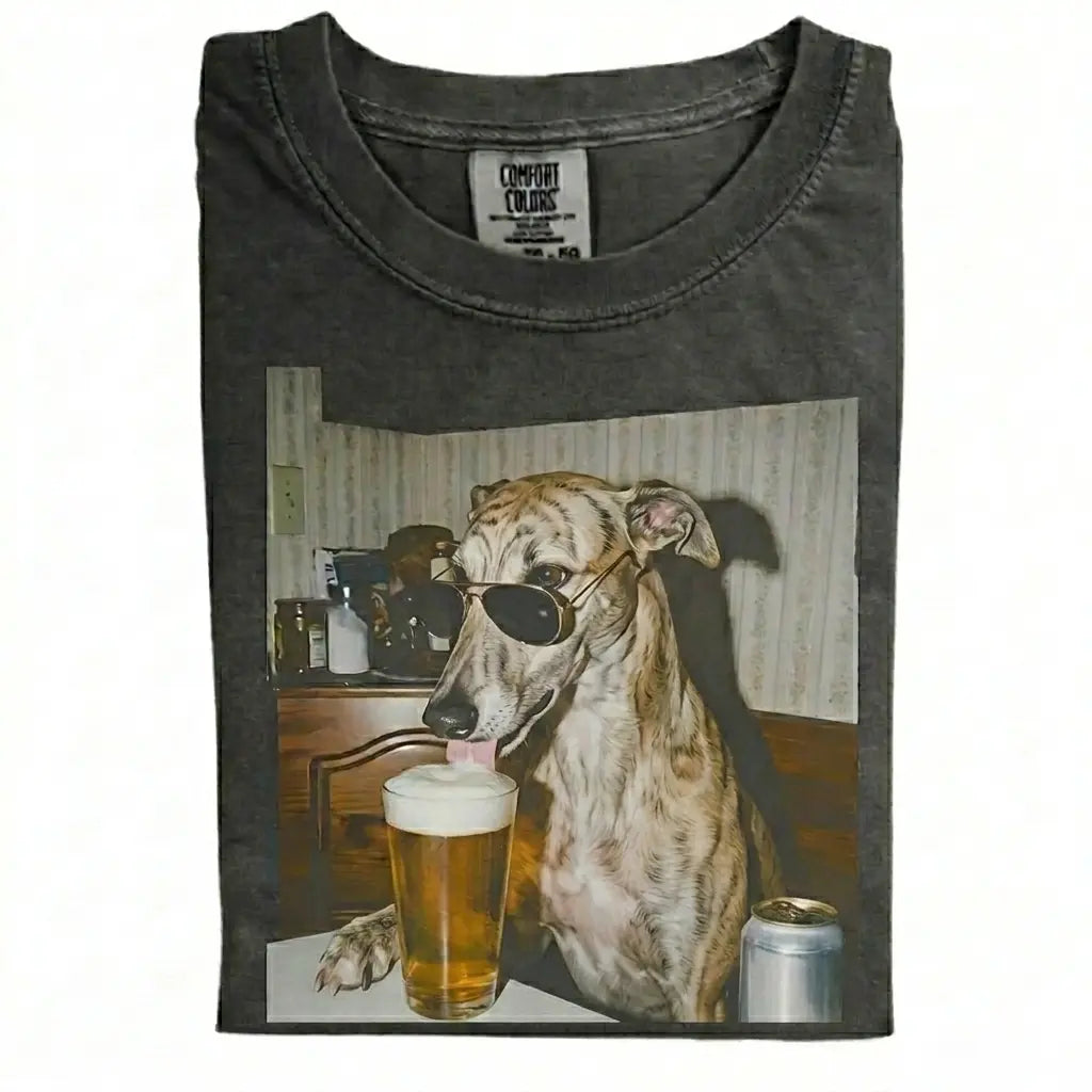 Comfort Colors 50+ Dog Breeds Available Drinking Beer Shirt – Vintage 90s Funny Edgy Dog Meme Tee, Unisex Casual Streetwear Gift