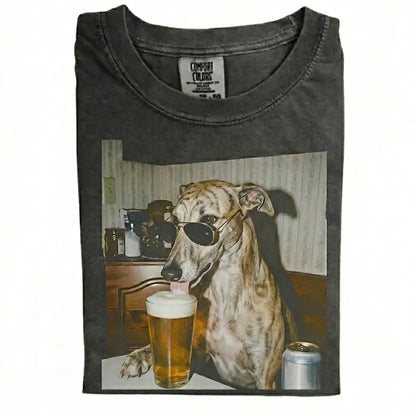 Comfort Colors 50+ Dog Breeds Available Drinking Beer Shirt – Vintage 90s Funny Edgy Dog Meme Tee, Unisex Casual Streetwear Gift