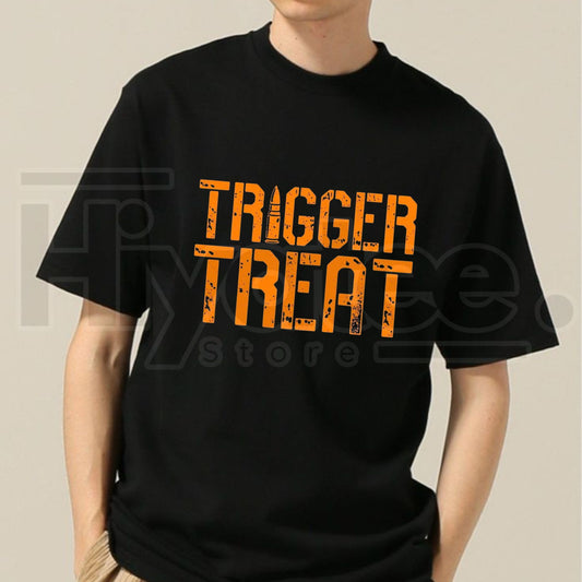 Grunt Style Trigger Treat T-Shirt – Men's Halloween Graphic Tee - Hiyatee