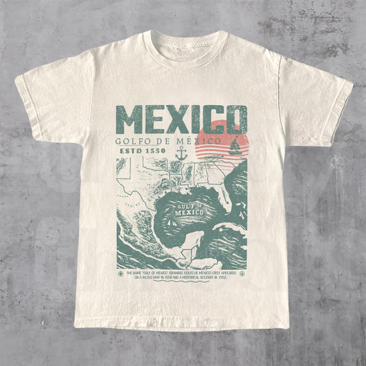 Gulf of Mexico Shirt, Golfo de México 1550 Retro Vintage Art TShirt, Vacation Mexico Shirt, Gulf of Mexico, Gulf of Mexico Forever Unisex Tee- Hiyatee