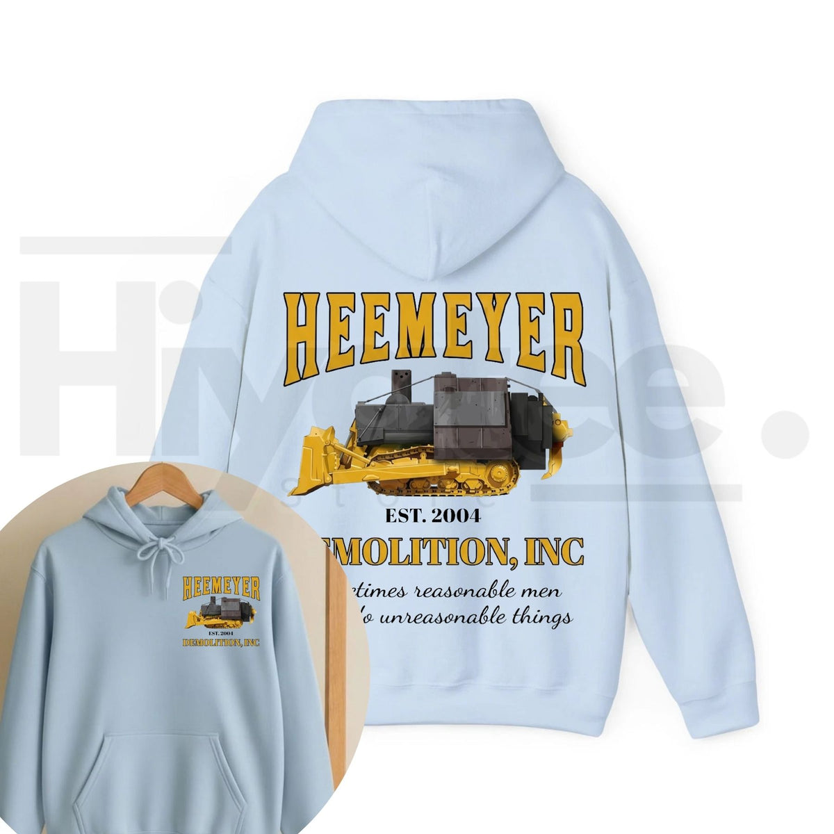 HEEMEYER DEMOLITION INC Hoodie – Komatsu D355A Dozer Unisex Cotton Pullover - Hiyatee