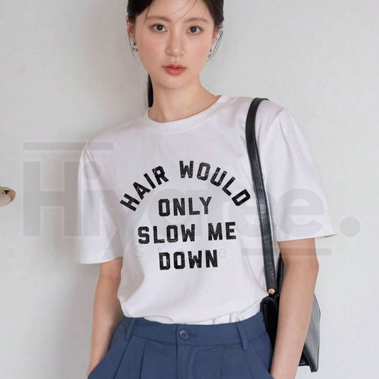 Hair Would Only Slow Me Down T-Shirt – Funny Sarcastic Bald Graphic Tee, Men's Aerodynamic Humor Shirt - Hiyatee