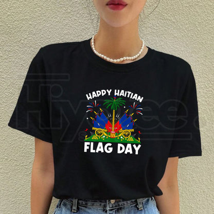 "Haitian Flag Day" Heritage – Unisex Premium Cotton Pride Graphic Top - Hiyatee