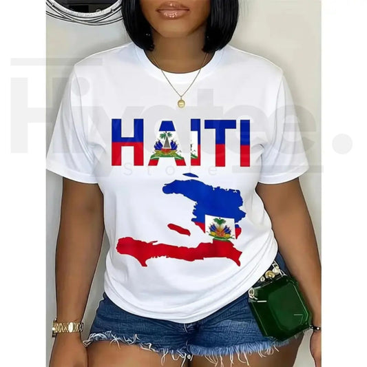 "Haitian Pride Flag Day" – Vintage 90s Grunge Map Graphic Top - Hiyatee