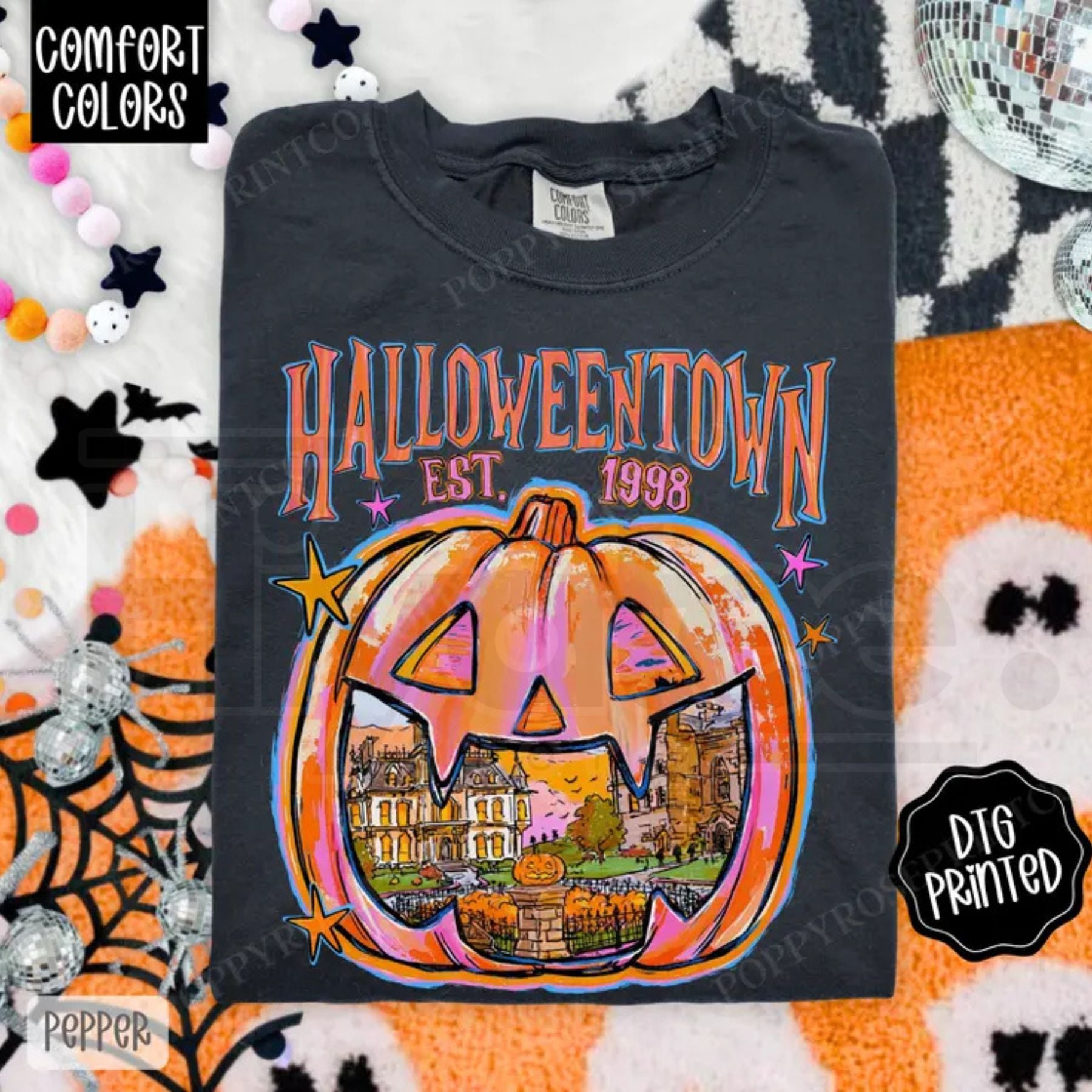Halloweentown Comfort Colors Shirt Trendy Womens Fall Tshirt Gift for Her - Hiyatee