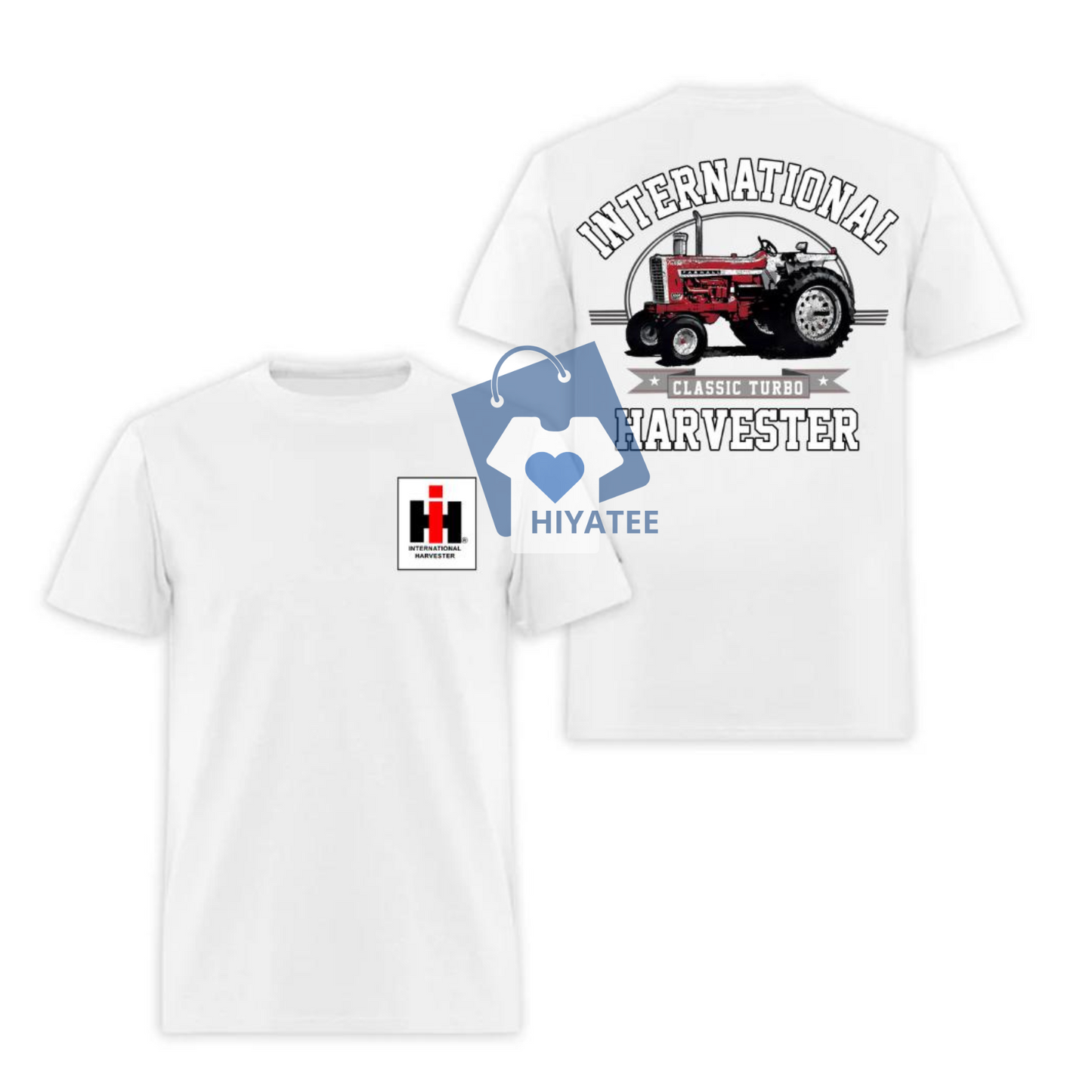 Harvester Turbo Tractor T-Shirt – Double-Sided Graphic Farm Tee, Classic Agricultural Gift for Tractor & Farming Fans - Hiyatee