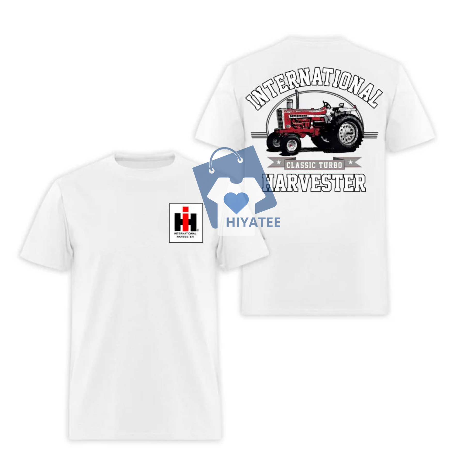 Harvester Turbo Tractor T-Shirt – Double-Sided Graphic Farm Tee, Classic Agricultural Gift for Tractor & Farming Fans - Hiyatee