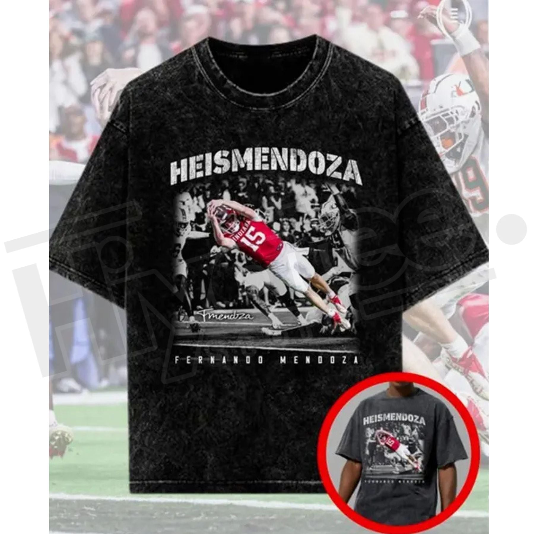 Heismendoza "Champion" Vintage Washed T-Shirt – Premium Football Lover Fan Gift - Hiyatee