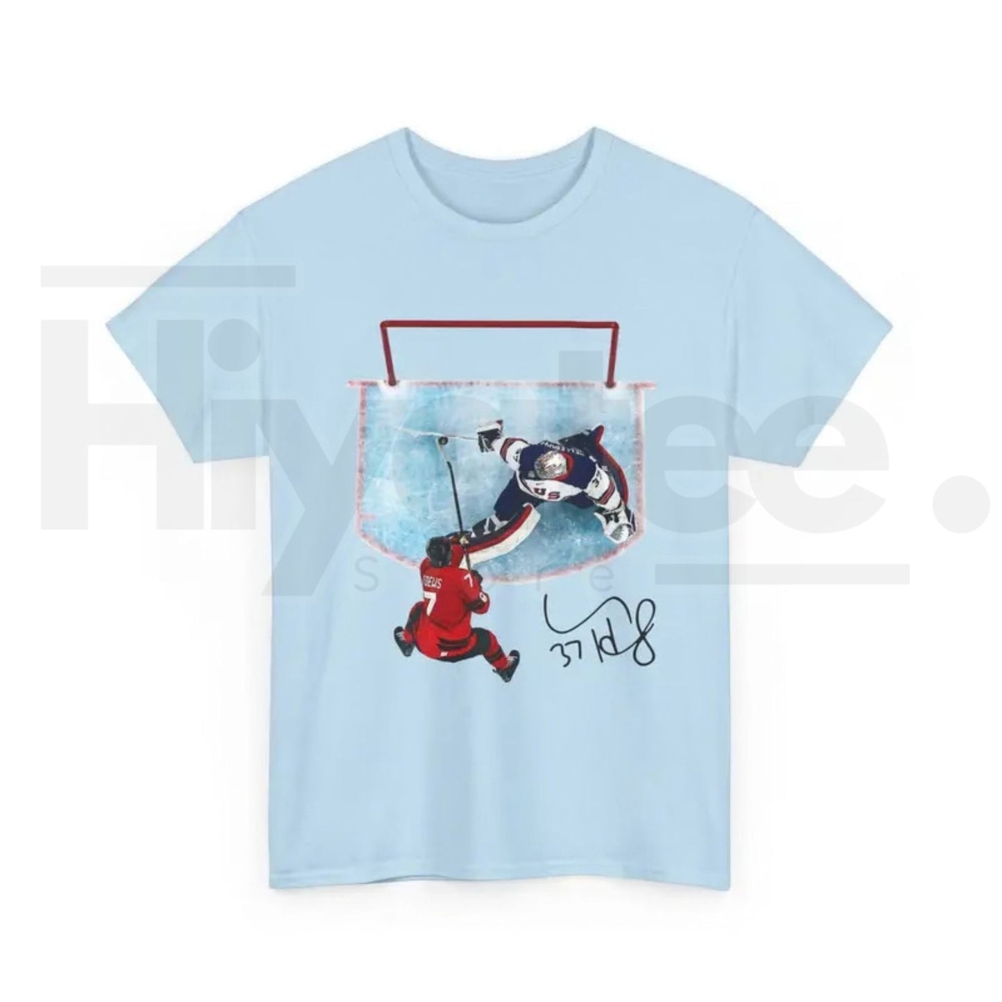 Hellebuyck "The Great Wall" Save Shirt – USA Ice Hockey Gold Medal Fan Tee - Hiyatee