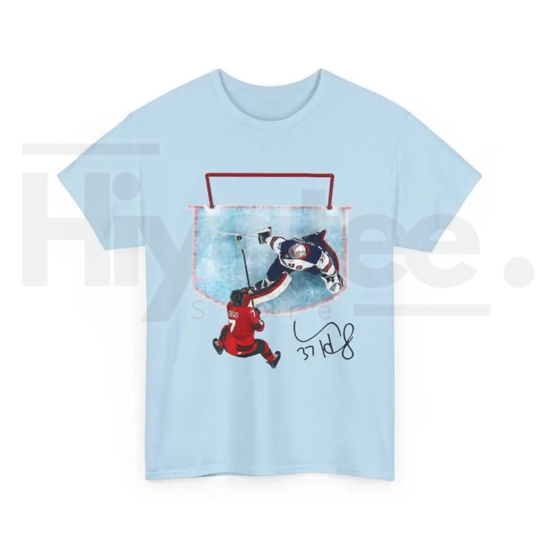 Hellebuyck "The Great Wall" Save Shirt – USA Ice Hockey Gold Medal Fan Tee - Hiyatee