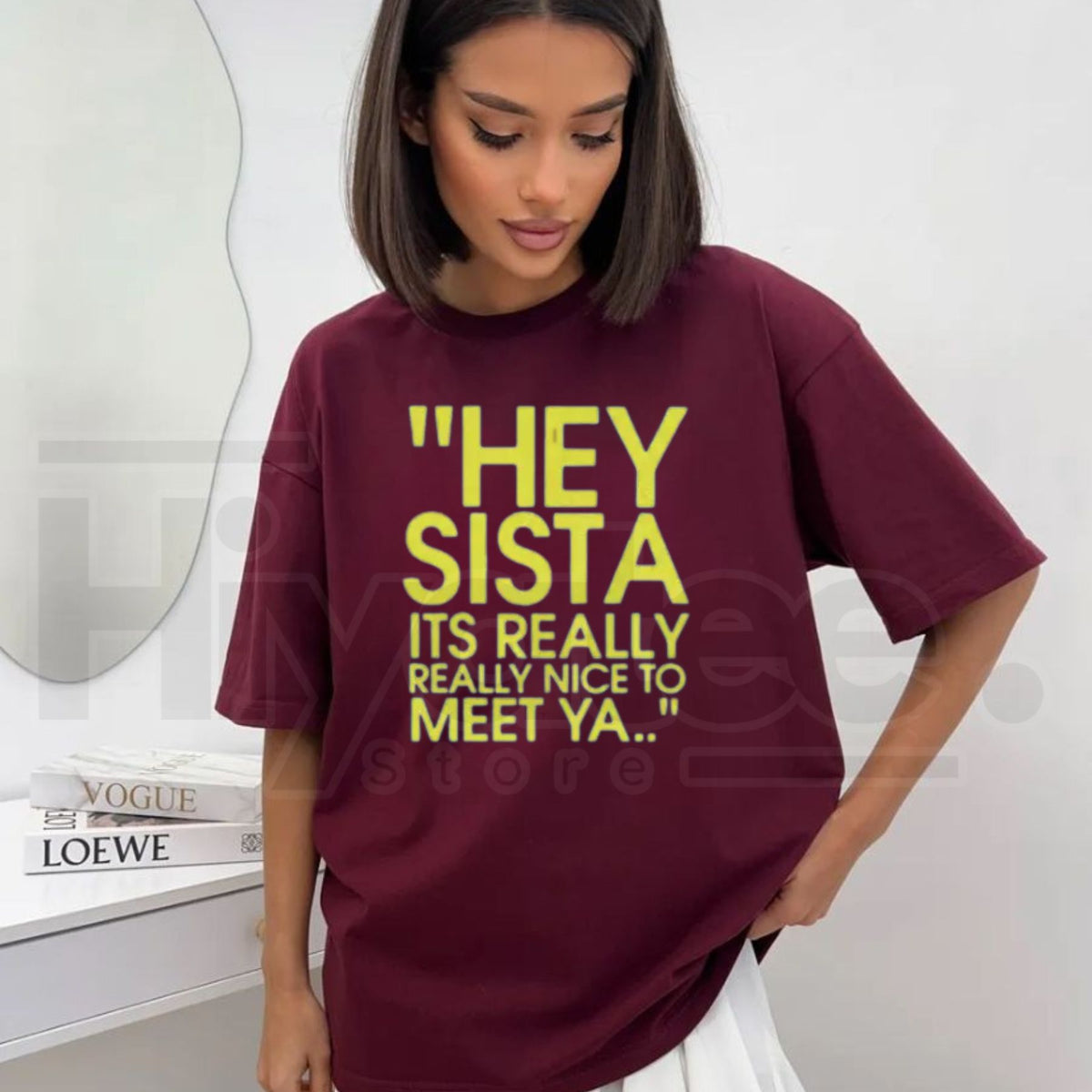 Hey Sista Graphic T-Shirt – Retro Groovy Sisterhood Floral Tee - Hiyatee
