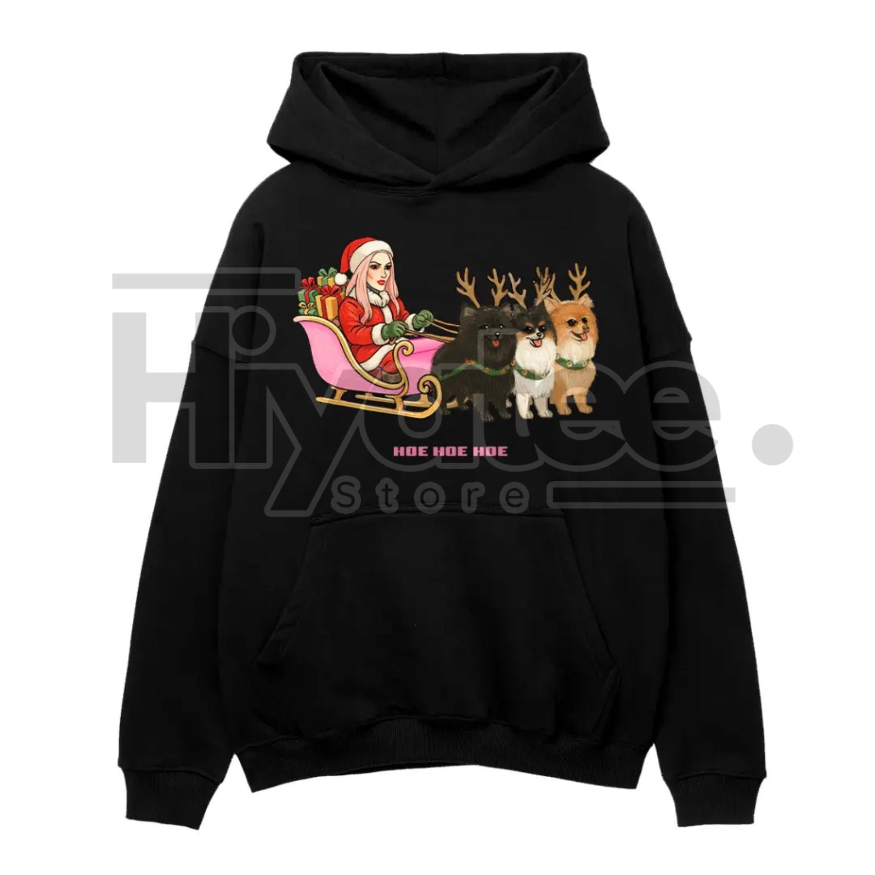 "Hoe Hoe Hoe" Funny Holiday Hoodie - Hiyatee