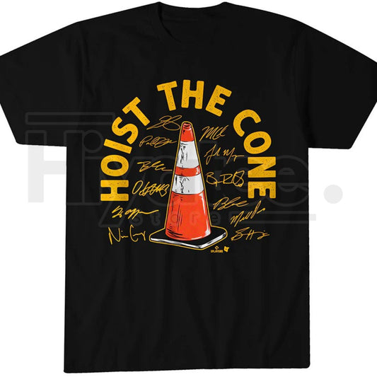 "Hoist The Cone" – Pittsburgh Baseball Signatures Fan Graphic Top - Hiyatee