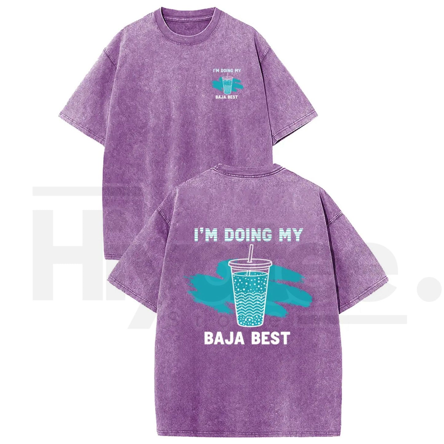 Holafish "Doing My Best" Drink T-Shirt – Premium Washed Vintage Casual Tee - Hiyatee