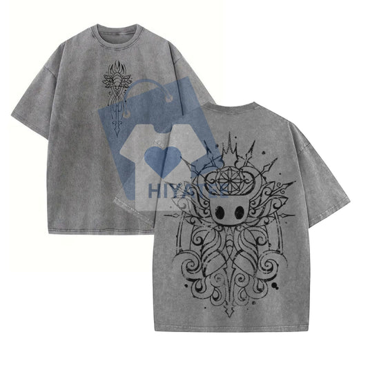 Hollow Knight Game T-Shirt – Washed Oversized Graphic Tee - Hiyatee