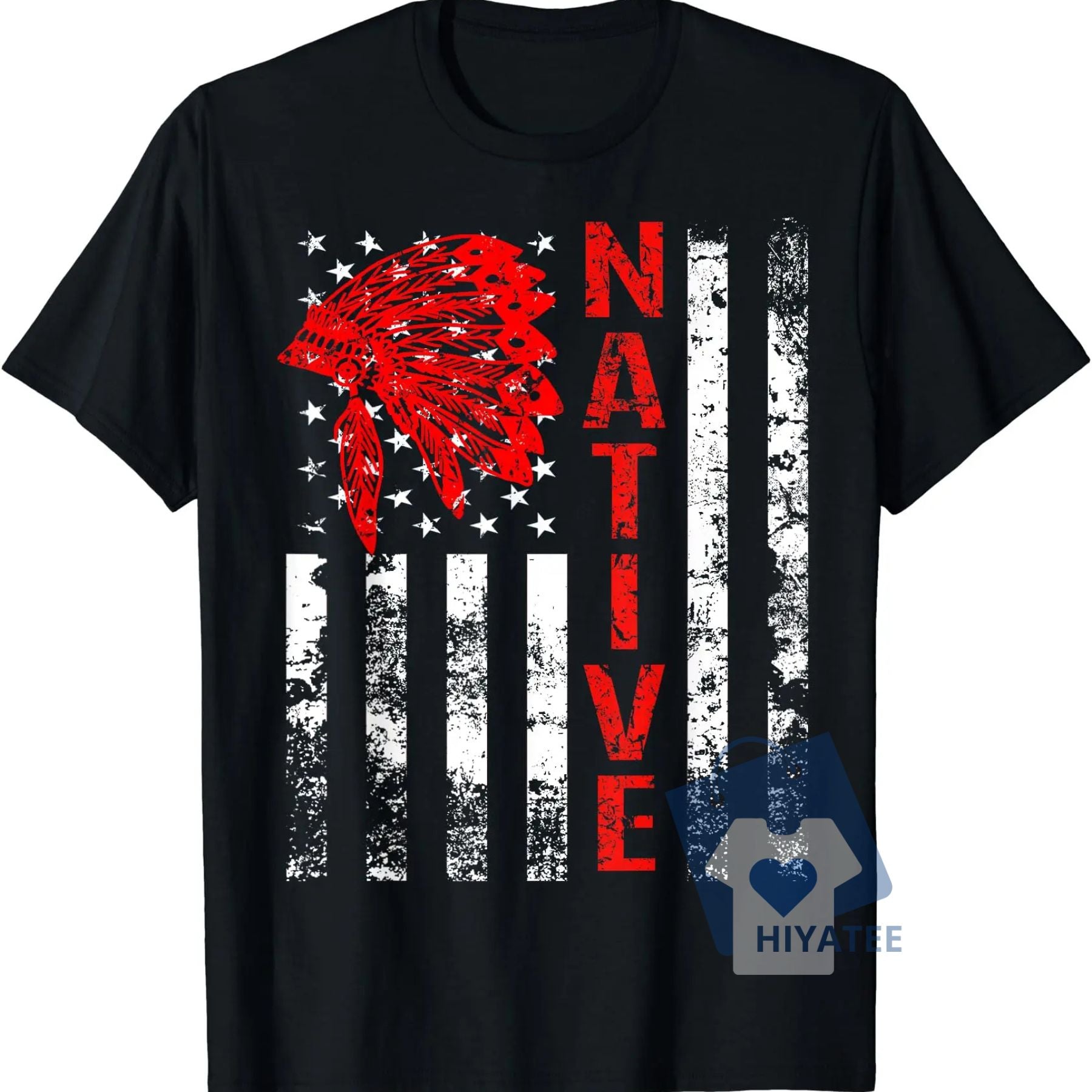 Honor the Roots – Native American Day Vintage Flag Tee-Hiyatee