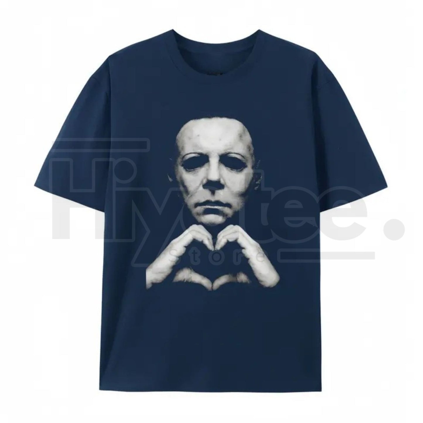 "Horror Hand Heart" – Michael Oversized Letter Print Graphic Top - Hiyatee