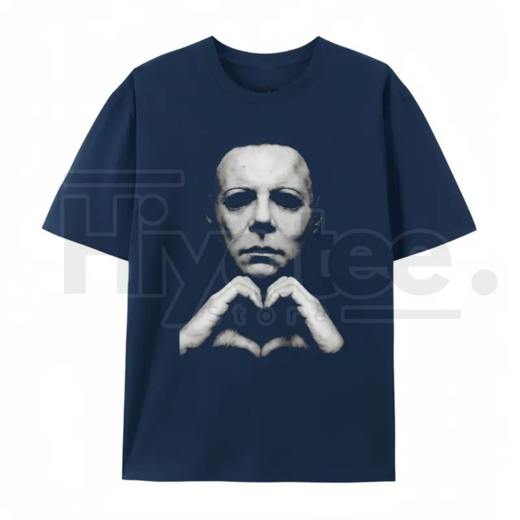 "Horror Hand Heart" – Michael Oversized Letter Print Graphic Top - Hiyatee