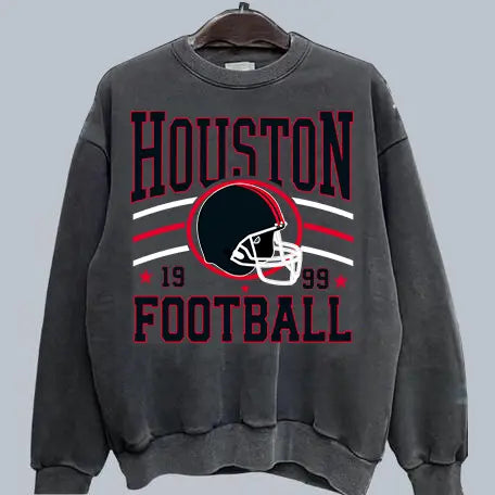 Vintage Team Football Oversized 90s Dark Heather Sweatshirt Retro Sport Tee