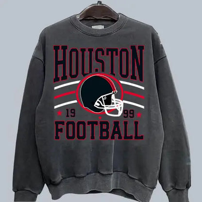 Vintage Team Football Oversized 90s Dark Heather Sweatshirt Retro Sport Tee