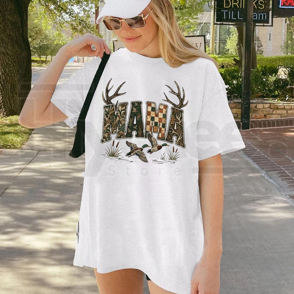 Hunting Camo Mama T-Shirt – Deer Hunting Season Graphic Tee - Hiyatee