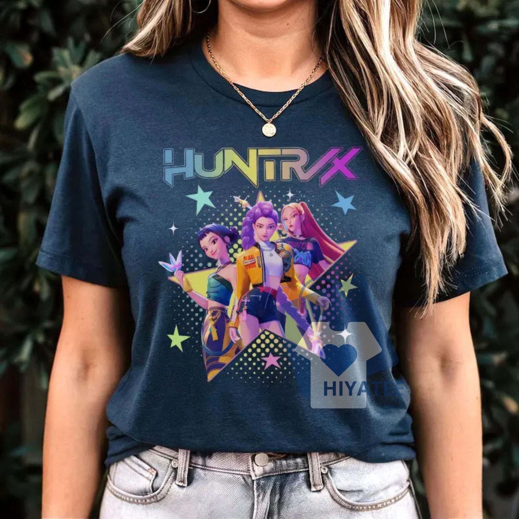 Huntrix Star Shirt – Kpop Huntrix Tee Featuring Mira, Rumi, Zoey & Derpy Tiger-Hiyatee