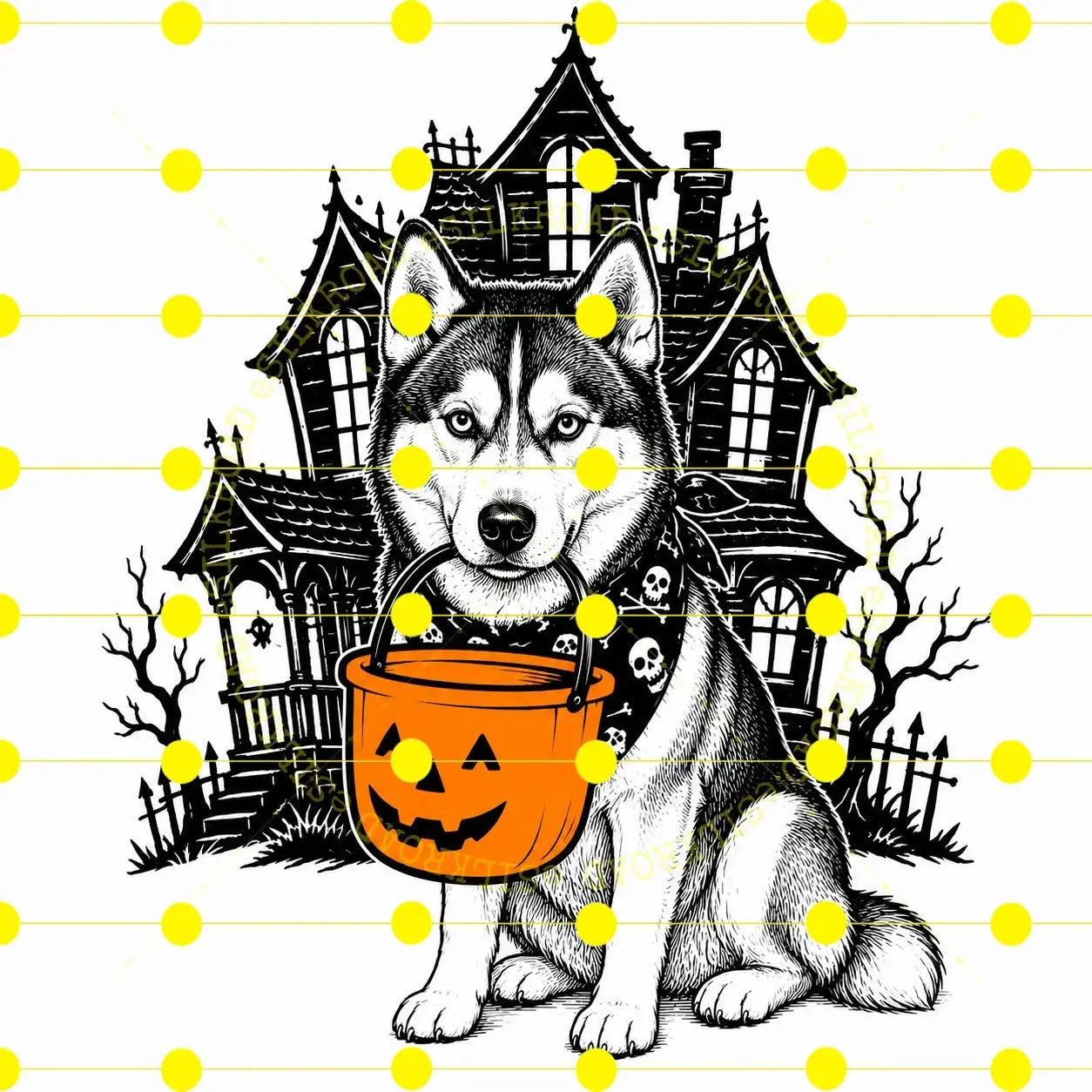 Comfort Colors 50 Dog Breeds Halloween T-Shirt Moss Pumpkin Candy Bucket Tee