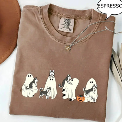 Comfort Colors Custom Dog Halloween Shirt Ghost Boba Tea Funny Dog Gift Tee