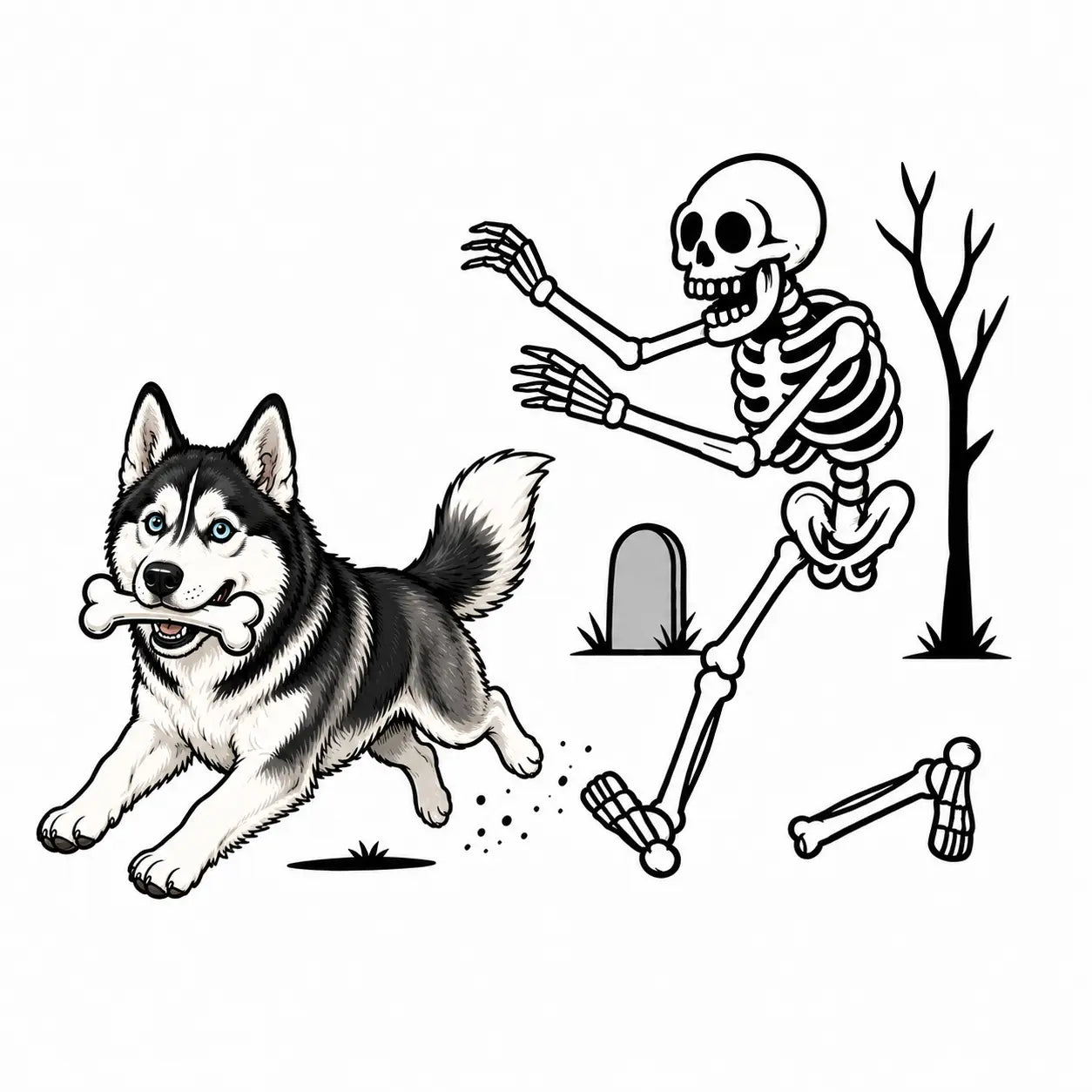 Comfort Colors 50+ Dog Breeds Halloween Skeleton Tee
