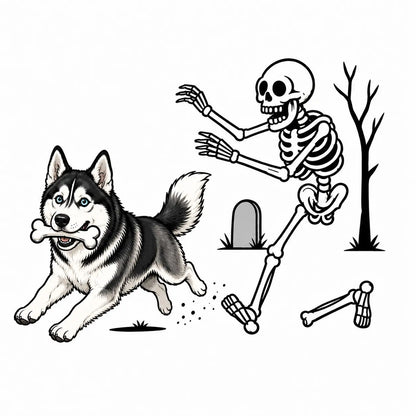 Comfort Colors 50+ Dog Breeds Halloween Skeleton Tee