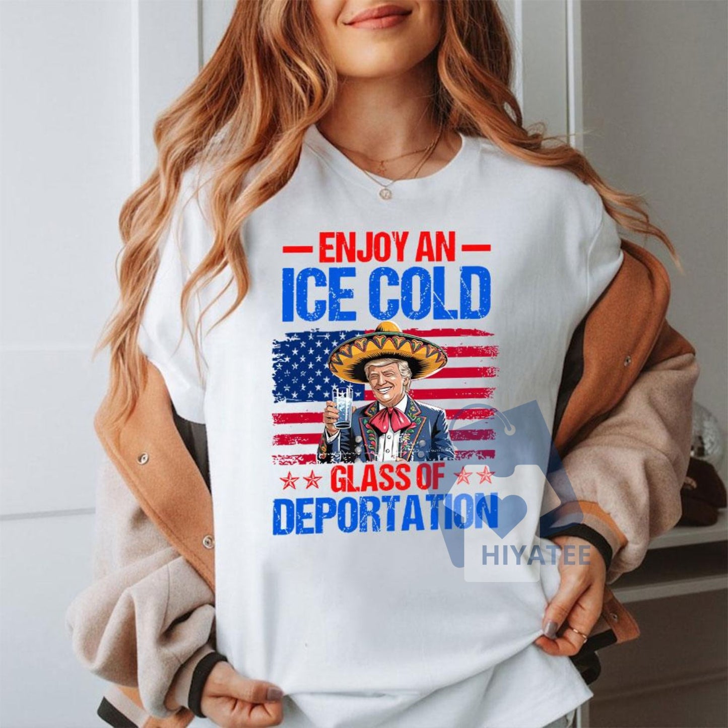 ICE Cold Deportation Graphic T-Shirt – Bold Political Statement Tee for Trump Supporters-Hiyatee